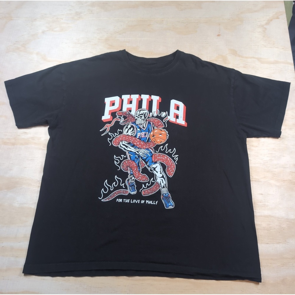 Philadelphia 76ers Warren Lotas Style T-Shirt  "Phila" SIZE L